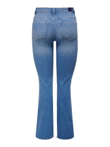 ONLY Jeans Flared Fit Taille haute -Light Medium Blue Denim - 15228781