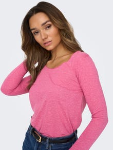 ONLY Regular fit O-hals T-shirts -Shocking Pink - 15228826