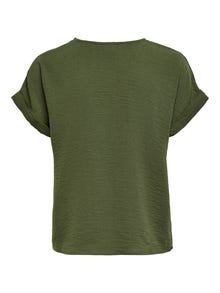ONLY Komfort Fit Rundhals Umgeschlagene Ärmelbündchen Tief angesetzte Schulter T-Shirt -Kalamata - 15229004