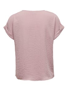 ONLY Comfort fit O-hals Mouwuiteinden met omslag Verlaagde schoudernaden T-shirts -Woodrose - 15229004