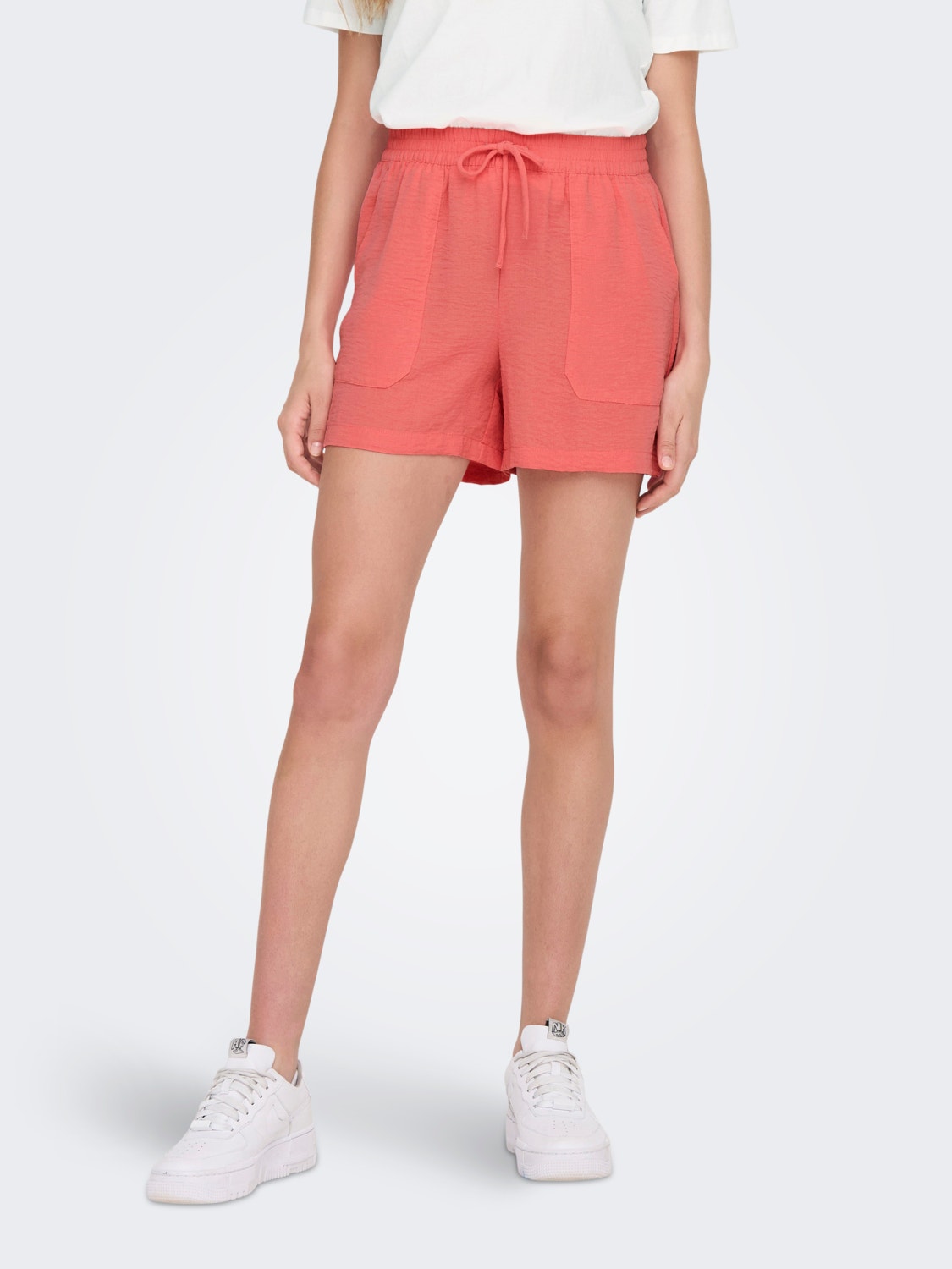 ONLY Ensfarvet Shorts -Georgia Peach - 15229049