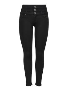 ONLY onlroyal high waist skinny ankle corsage jeans -Black Denim - 15229235