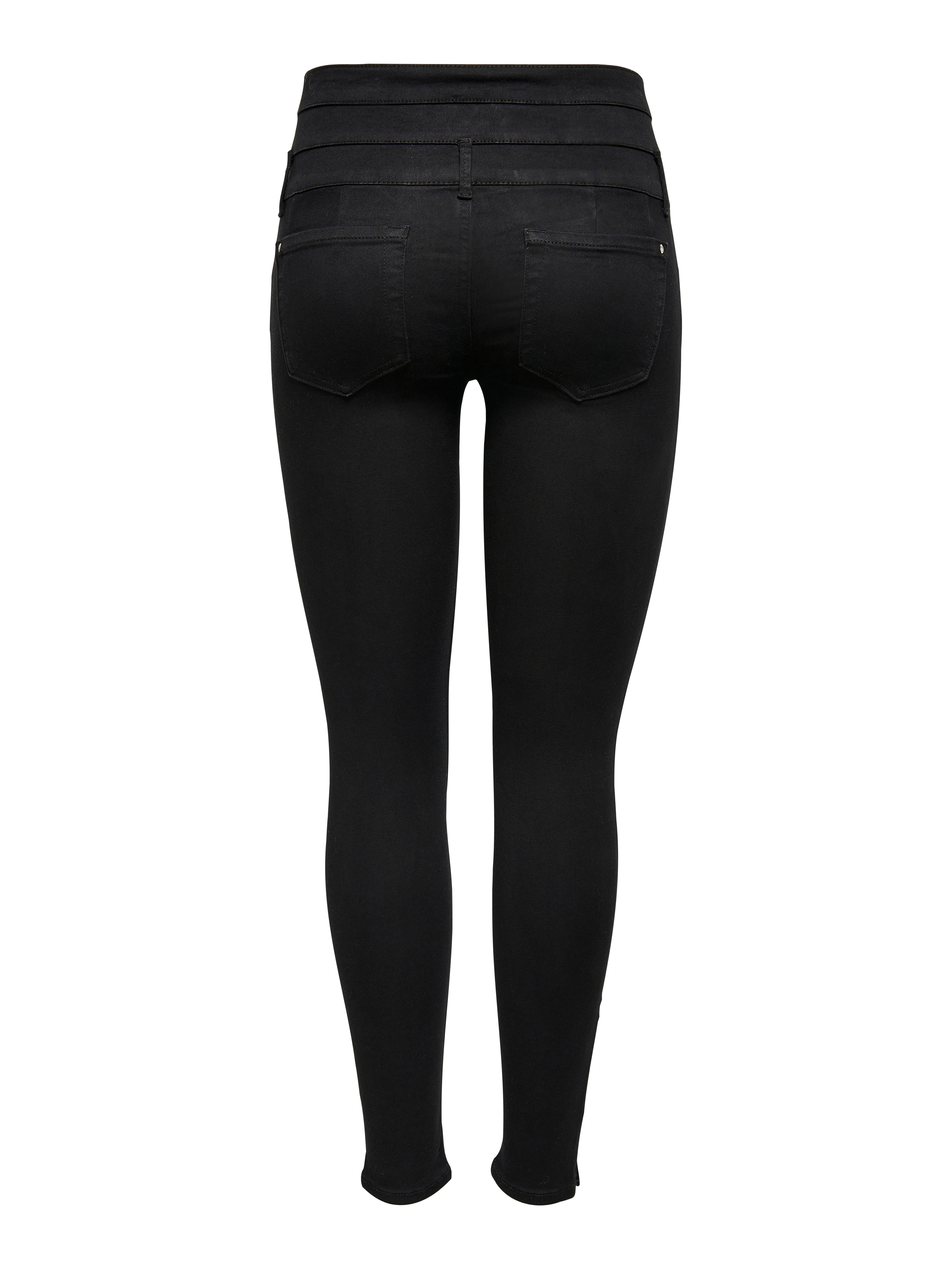 ONLY Dames Mid-Waist Jeans Onlhush - Comfortabele Biker Denim Broek Met Ritssluiting