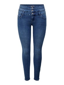 ONLY Skinny Fit Hohe Taille Jeans -Medium Blue Denim - 15229245