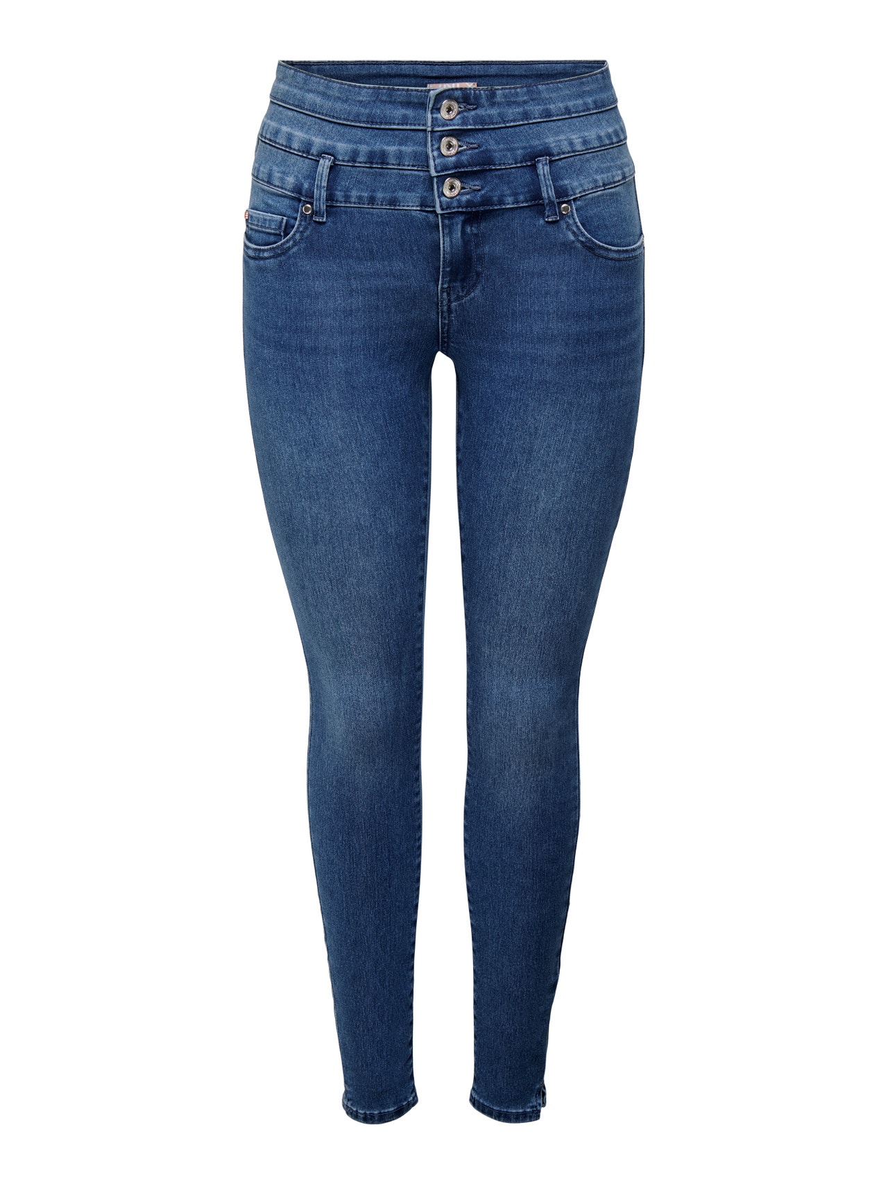 ONLY Skinny Fit Hohe Taille Jeans -Medium Blue Denim - 15229245