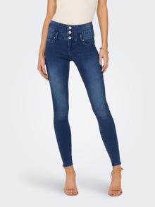 ONLY ONLROYAL LIFE High Waist SKINNY ANKLE CORSAGE Jeans -Medium Blue Denim - 15229245