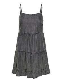 ONLY Loose fit V-hals Kort kjole -Black Denim - 15229349