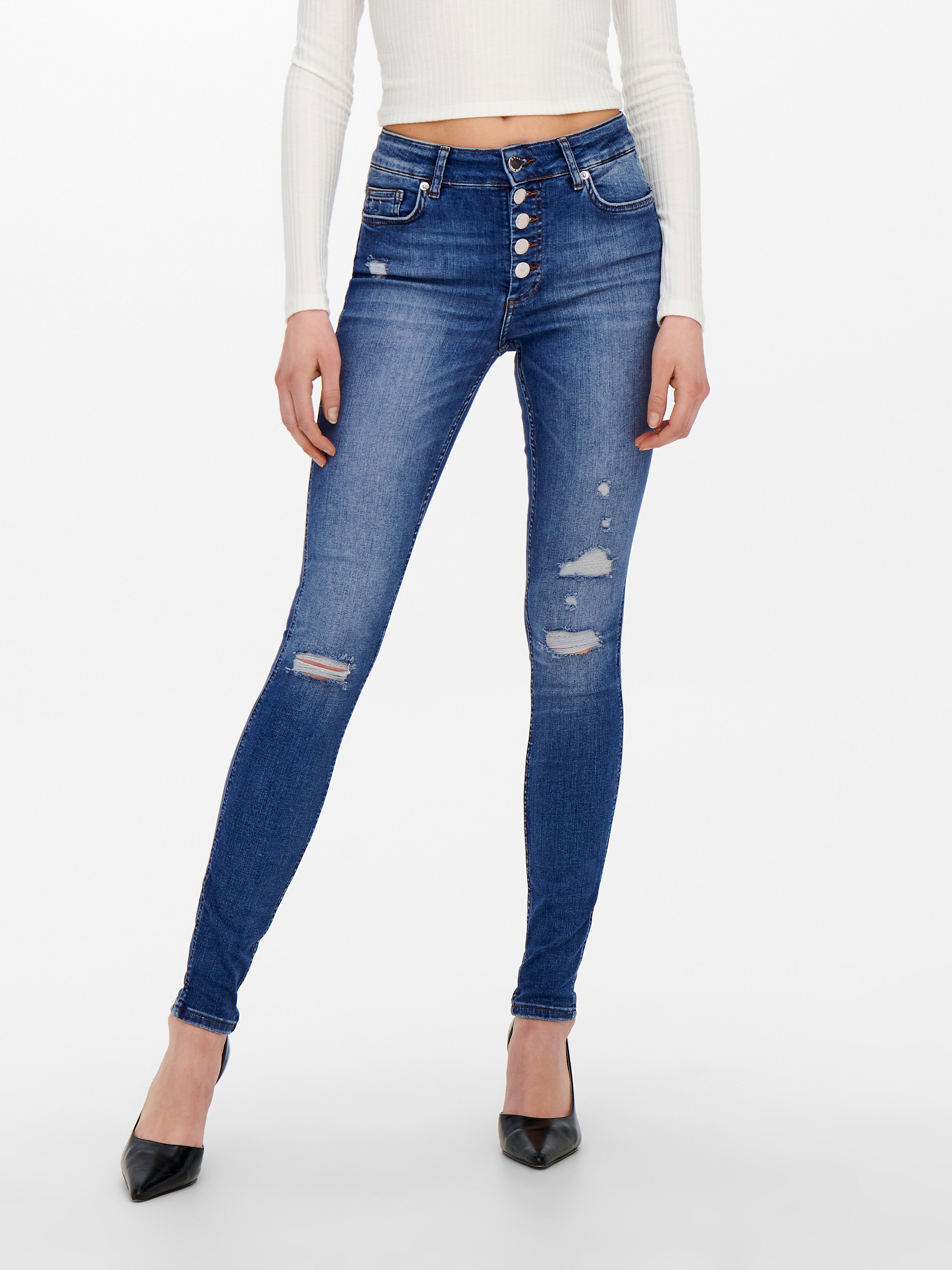 Onlbobby Mittlere Taille Skinny Fit Jeans