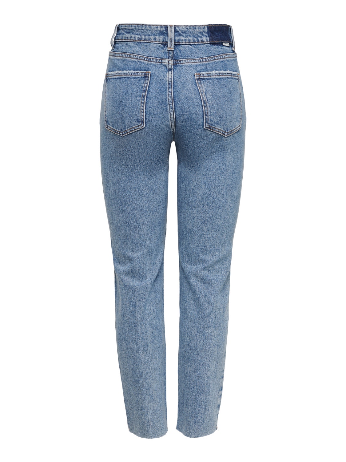 ONLY Straight Fit High waist Cut-off hems Jeans -Light Blue Denim - 15229737