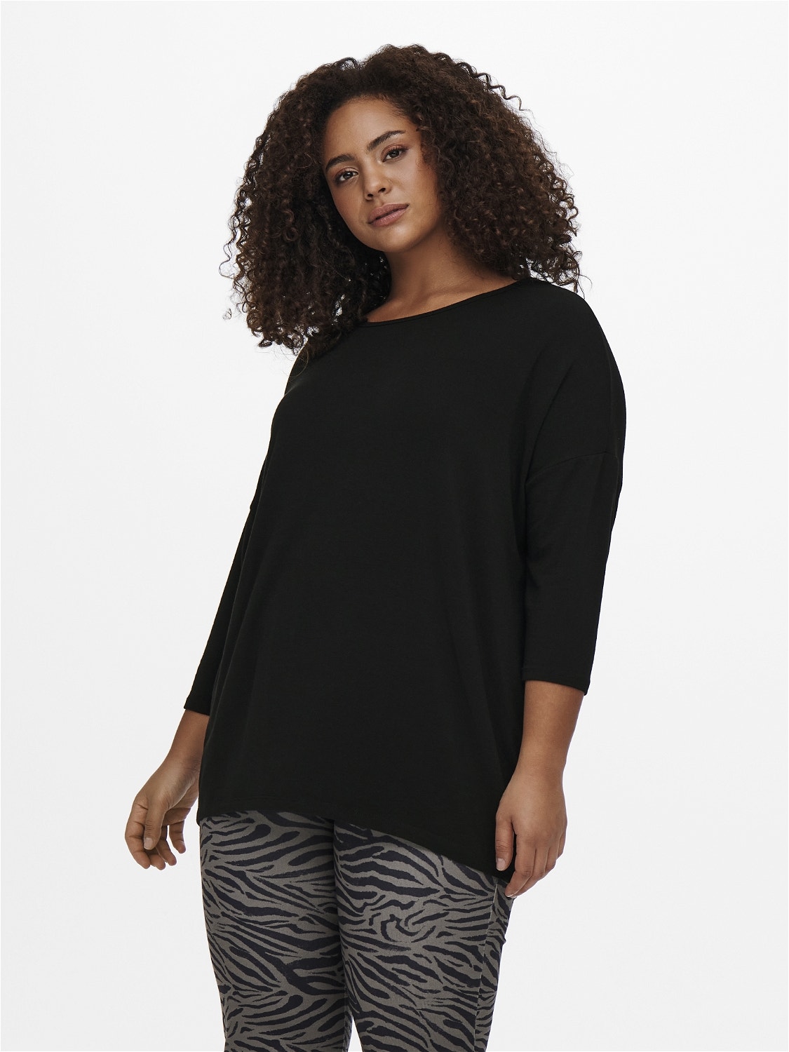 ONLY Tops Regular Fit Col rond Épaules tombantes -Black - 15229806