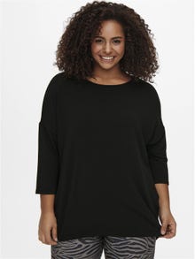ONLY Regular Fit Round Neck Dropped shoulders Top -Black - 15229806