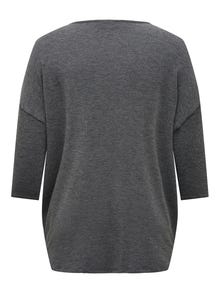 ONLY Holgada en tallas grandes Camiseta 3/4 -Dark Grey Melange - 15229806