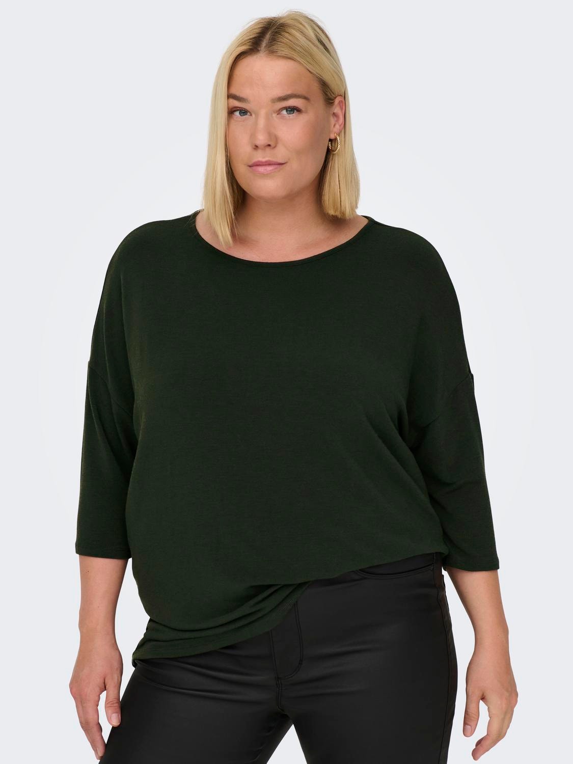 ONLY Regular Fit Round Neck Dropped shoulders Top -Rosin - 15229806