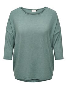 ONLY Curvy top med 3/4-ærmer -Chinois Green - 15229806