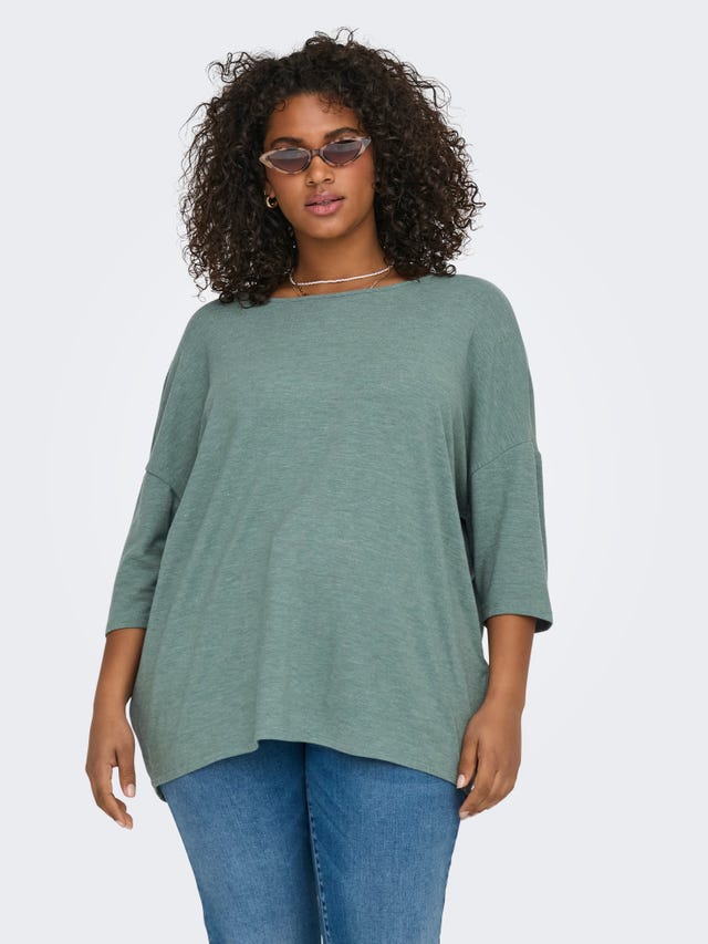 ONLY Curvy loose fitted 3/4 sleeved top - 15229806