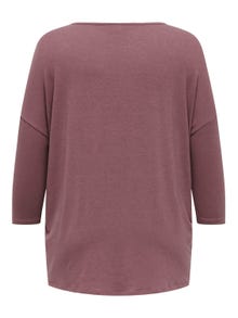 ONLY Regular Fit Round Neck Dropped shoulders Top -Rose Brown - 15229806