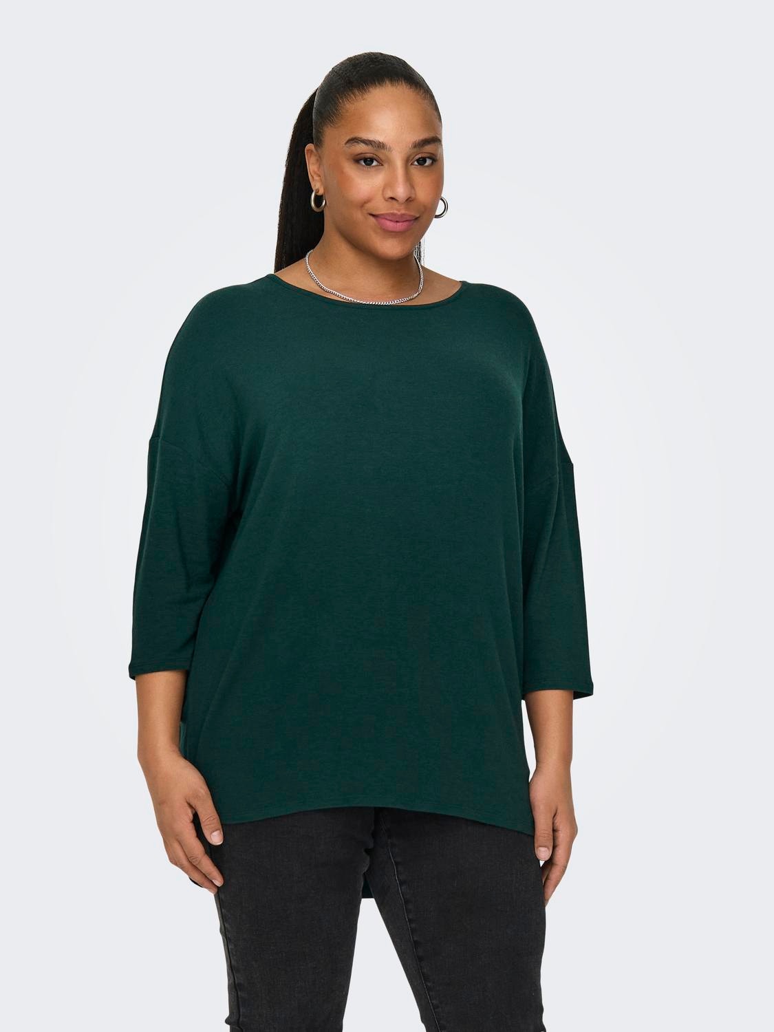 ONLY Curvy loose fit Top met 3/4 mouwen -Green Gables - 15229806