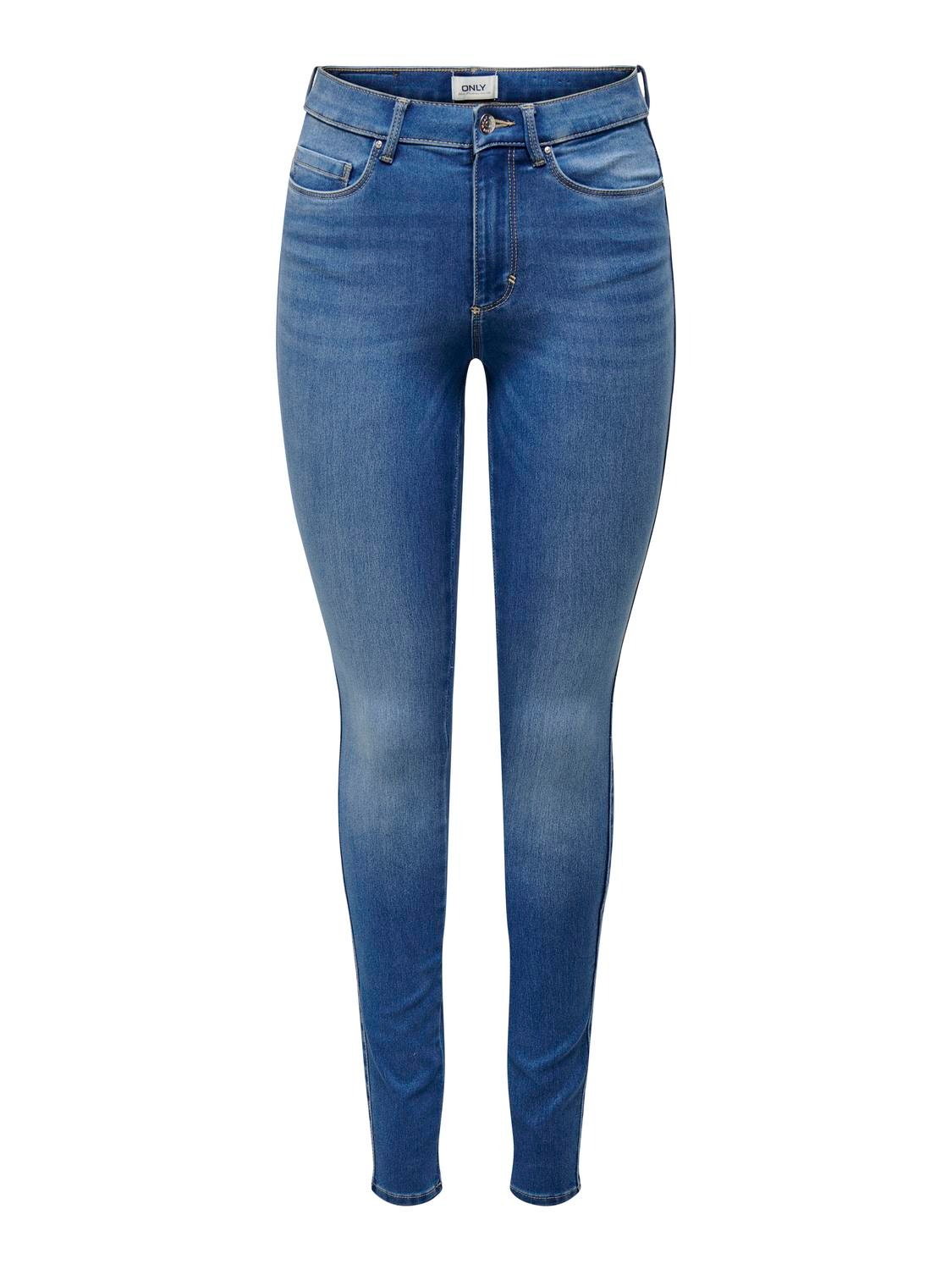 ONLY ONLROYAL High Waist Skinny Jeans -Light Medium Blue Denim - 15229831