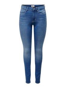 ONLY Skinny Fit Hohe Taille Jeans -Light Medium Blue Denim - 15229831