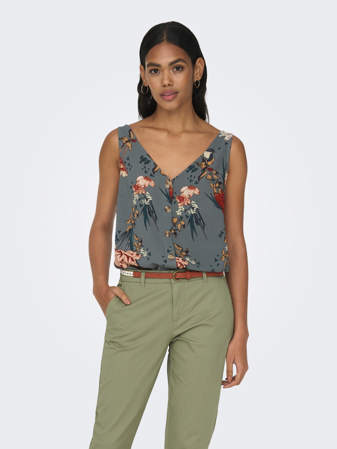 ONLY Print Top -Balsam Green - 15230067