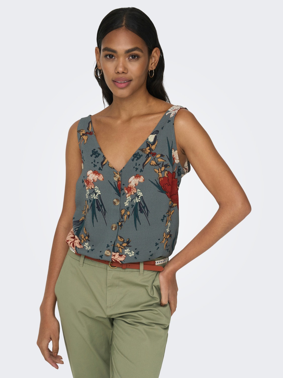 ONLY Print Top -Balsam Green - 15230067