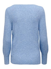 ONLY Lang V-hals Strikket pullover -Sodalite Blue - 15230147