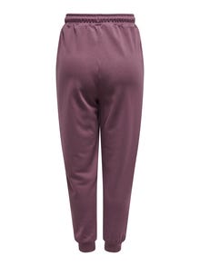 ONLY Pantalons Regular Fit Taille haute Bas ajustés -Eggplant - 15230209