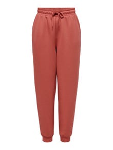 ONLY Pantalons Regular Fit Taille haute Bas ajustés -Mineral Red - 15230209