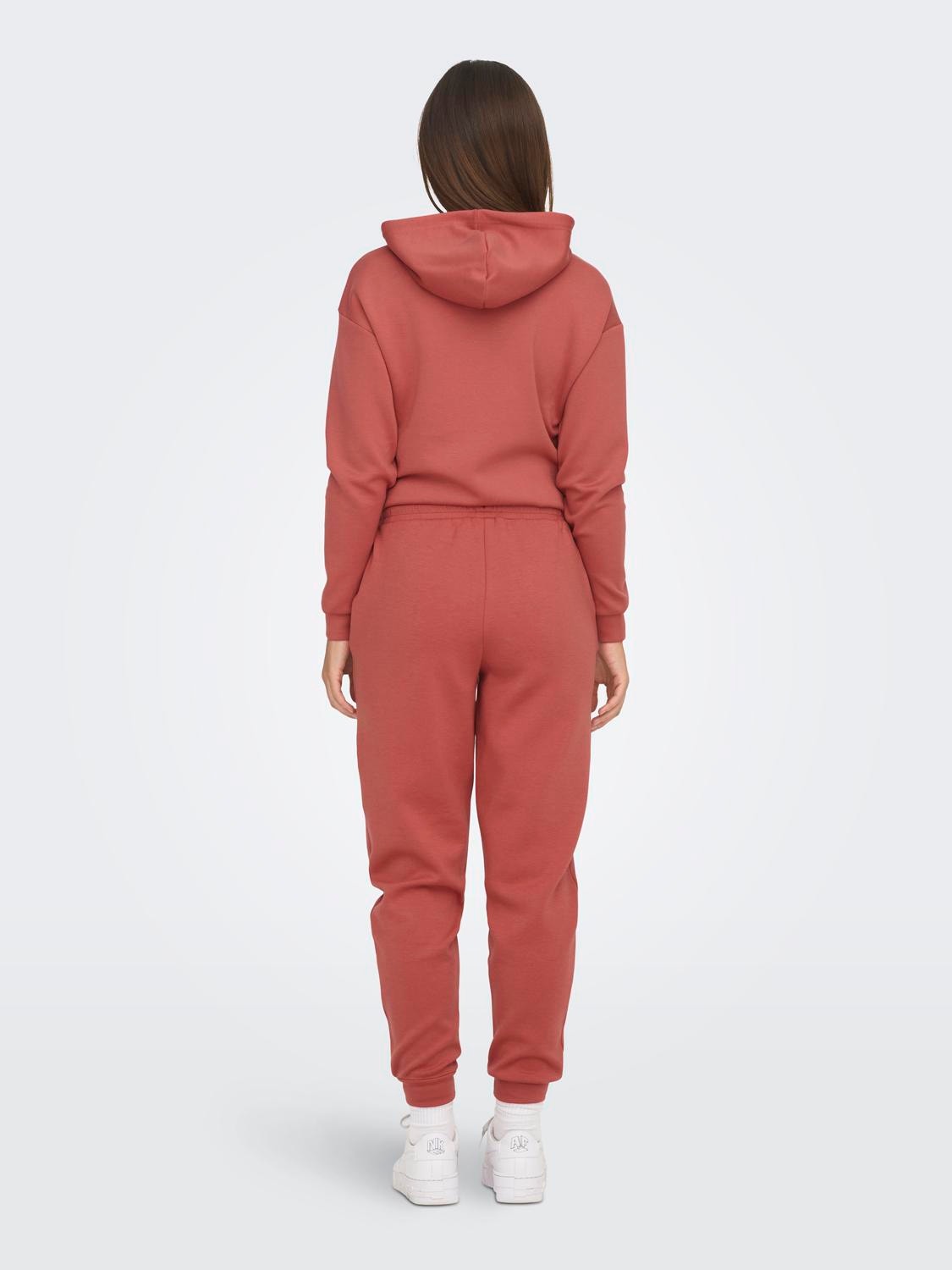 ONLY Taille haute Jogging en molleton -Mineral Red - 15230209