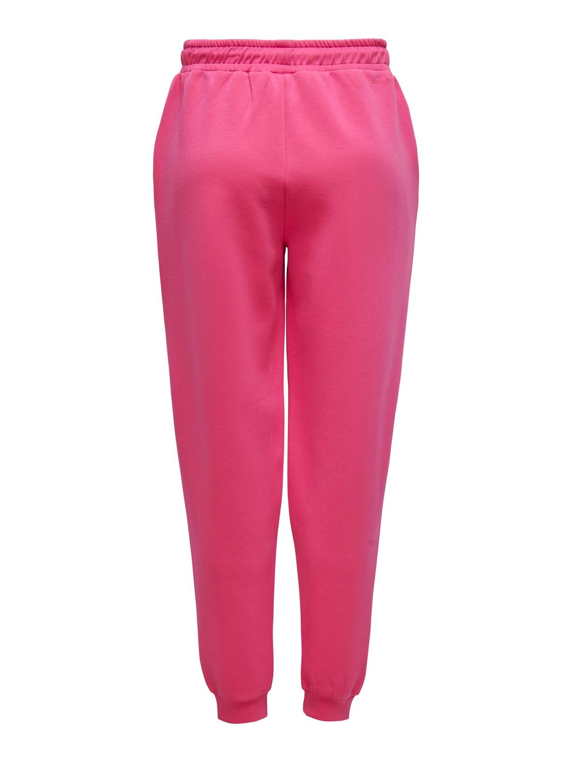 ONLY Pantalons Regular Fit Taille haute Bas ajustés -Raspberry Sorbet - 15230209