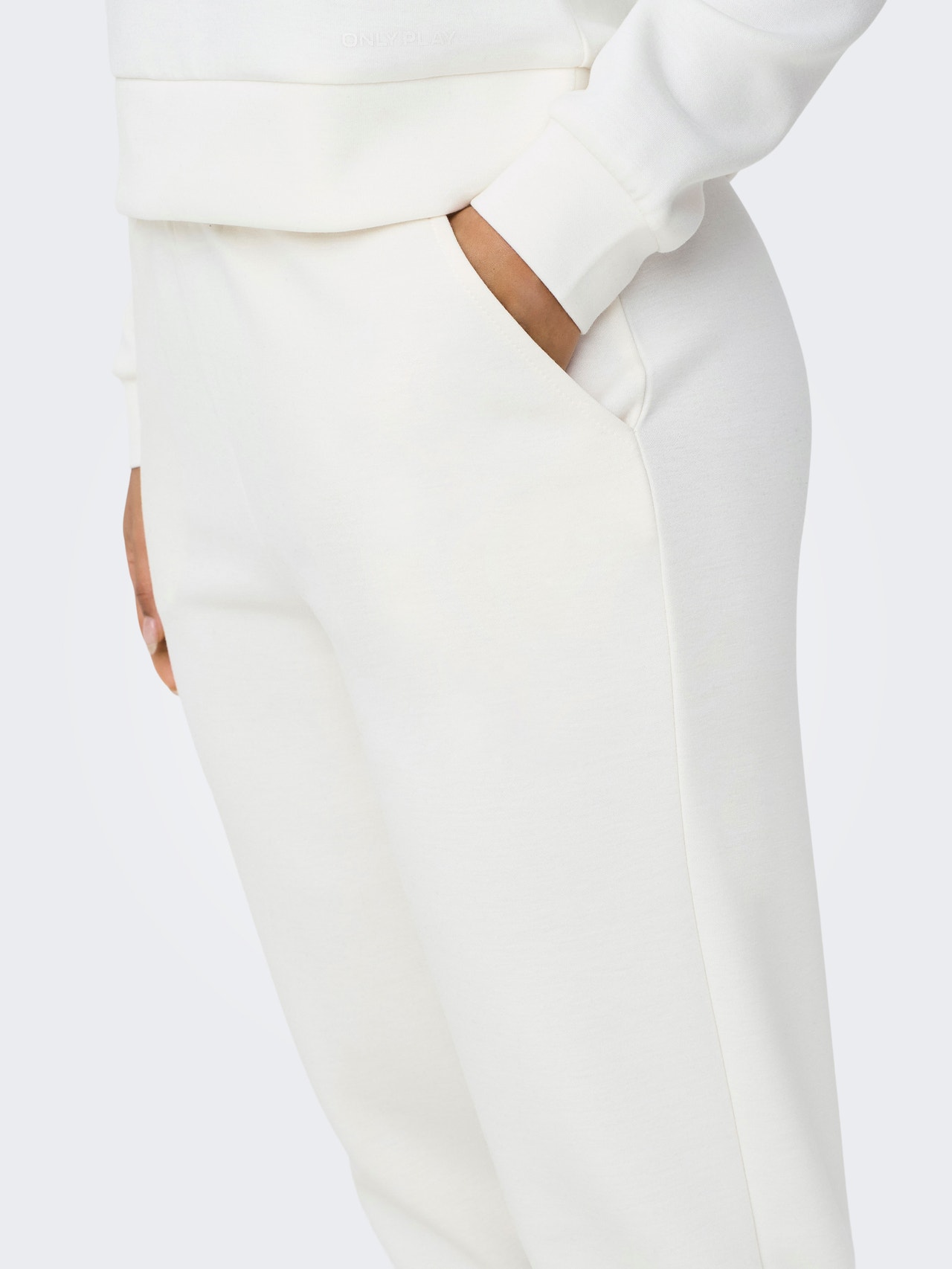 ONLY Tavapärane lõige Kõrge vöökoht Sobitatud äärised Püksid -Cloud Dancer - 15230209