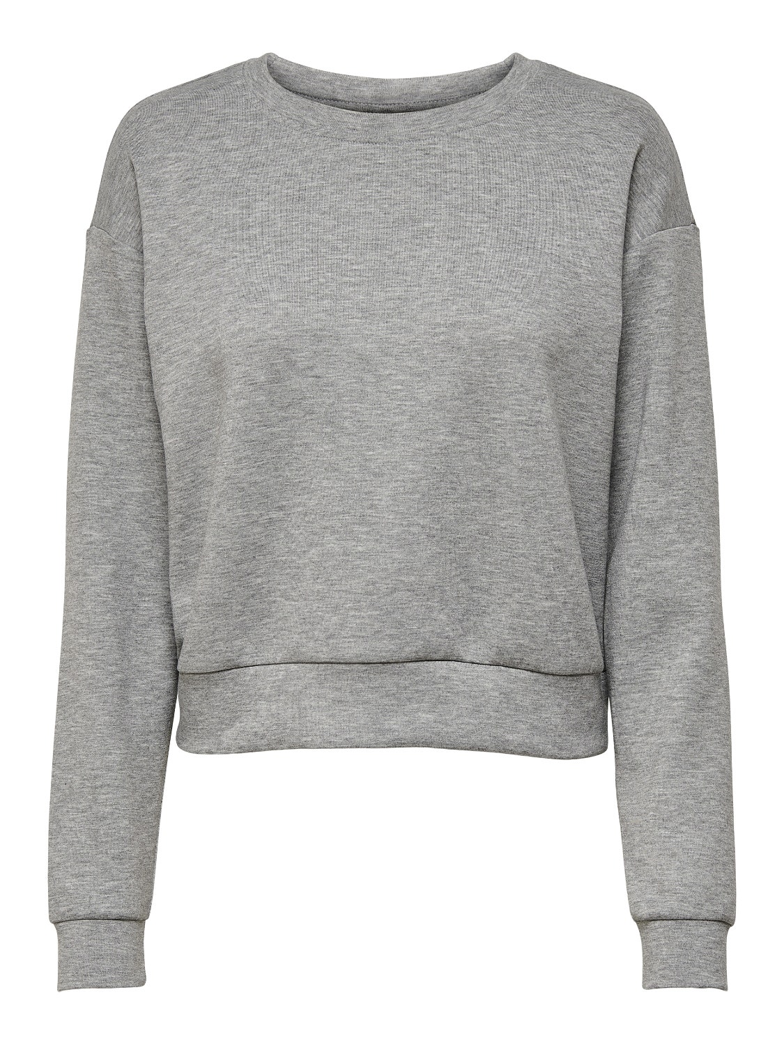 ONLY Normal geschnitten Rundhals Tief angesetzte Schulter Sweatshirt -Light Grey Melange - 15230217