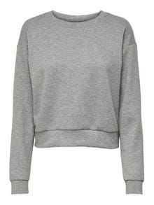 ONLY Sweat-shirt Regular Fit Col rond Épaules tombantes -Light Grey Melange - 15230217