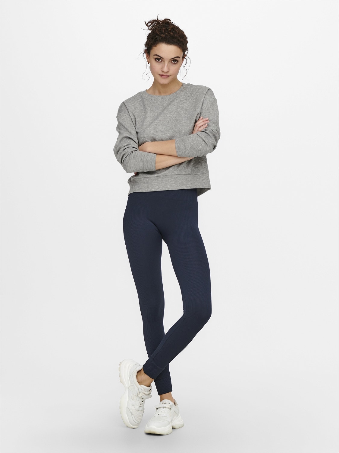 ONLY Sporty Sweatshirt -Light Grey Melange - 15230217