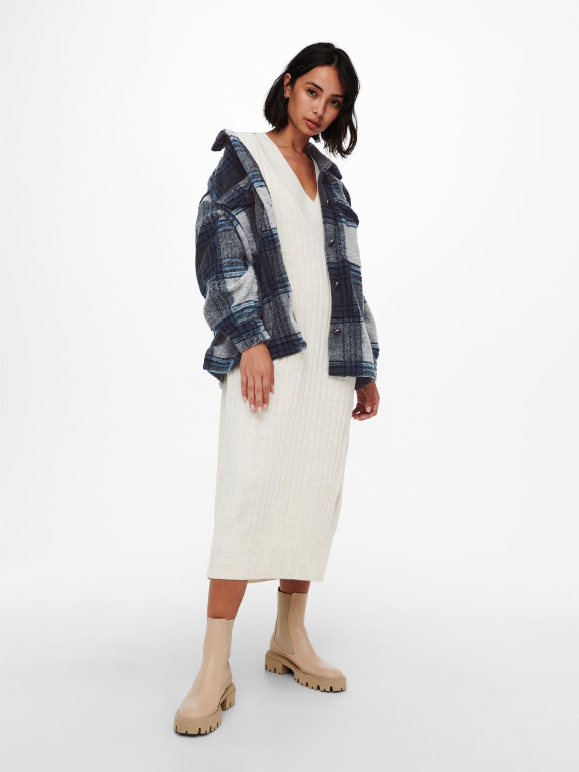 long cardigan under short jacket