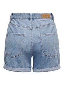 ONLY Regular Fit High waist Fold-up hems Shorts -Light Blue Denim - 15230571