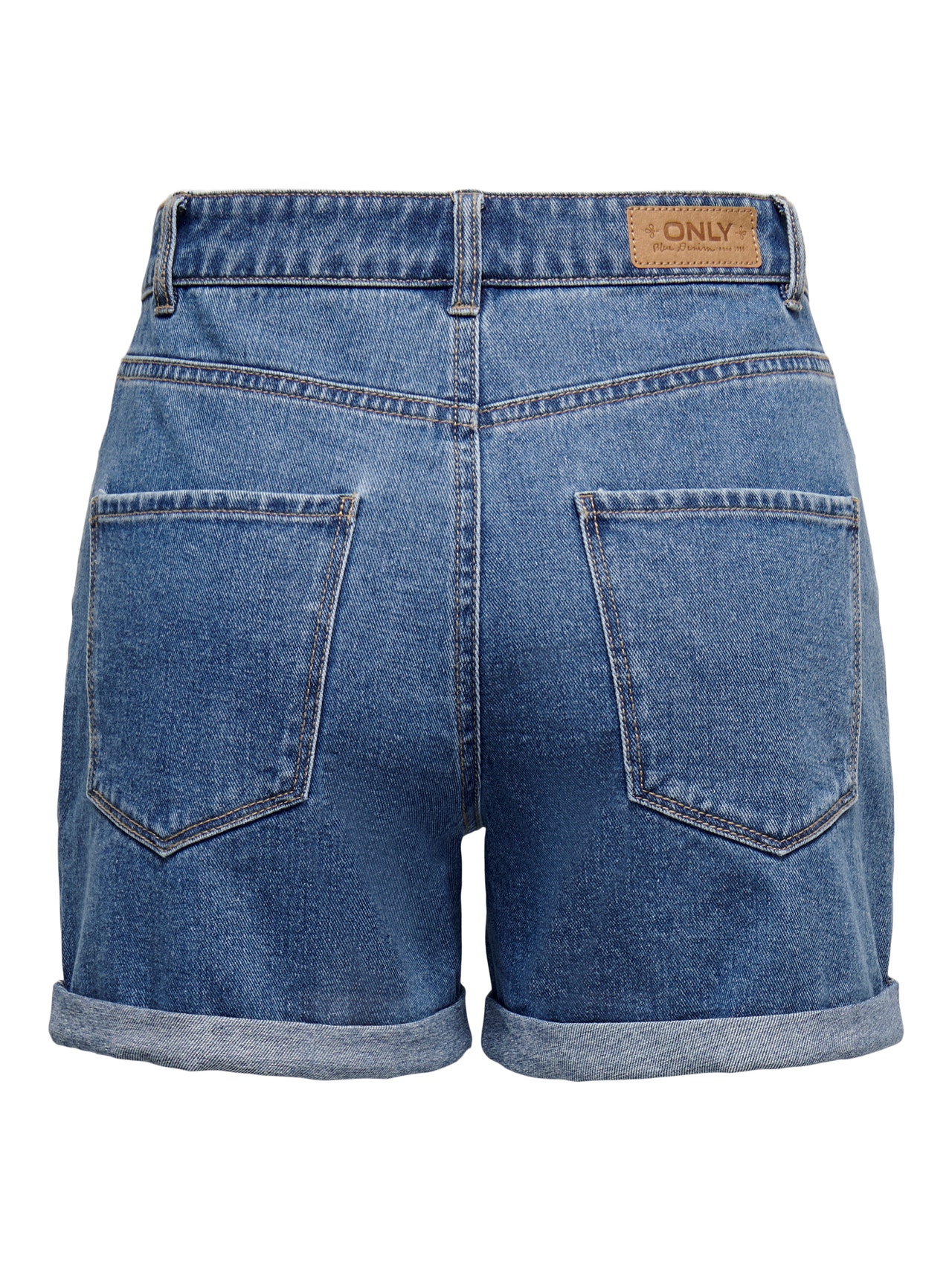 ONLY ONLVEGA Cintura alta Regular Fit Calções de Ganga -Medium Blue Denim - 15230571