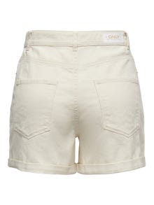 ONLY Regular Fit High waist Fold-up hems Shorts -Ecru - 15230571
