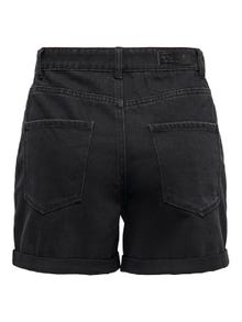ONLY Regular Fit High waist Fold-up hems Shorts -Black Denim - 15230571