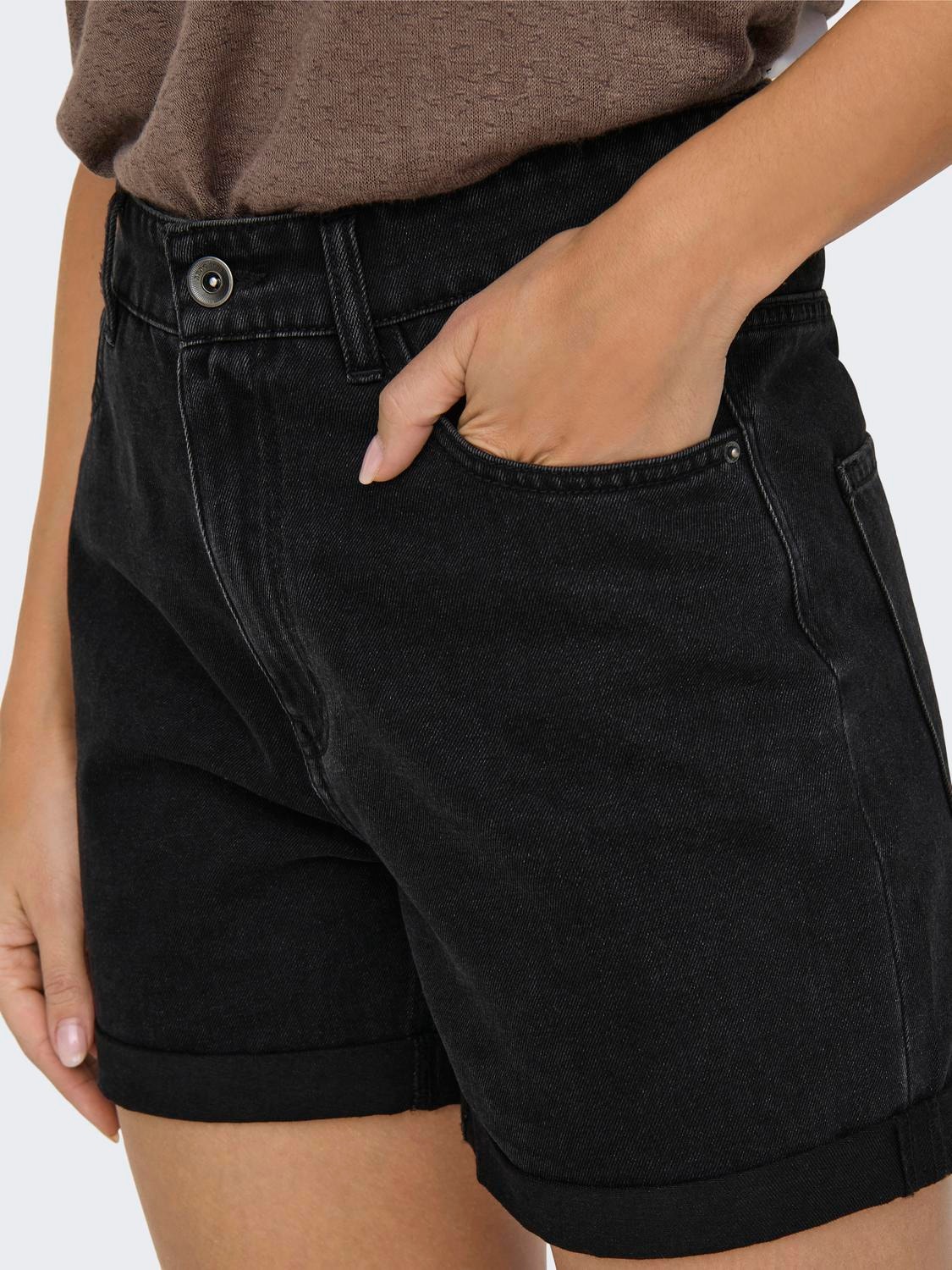 ONLY OnlVega life hw mamma Shorts -Black Denim - 15230571