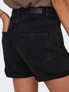 ONLY Regular Fit High waist Fold-up hems Shorts -Black Denim - 15230571