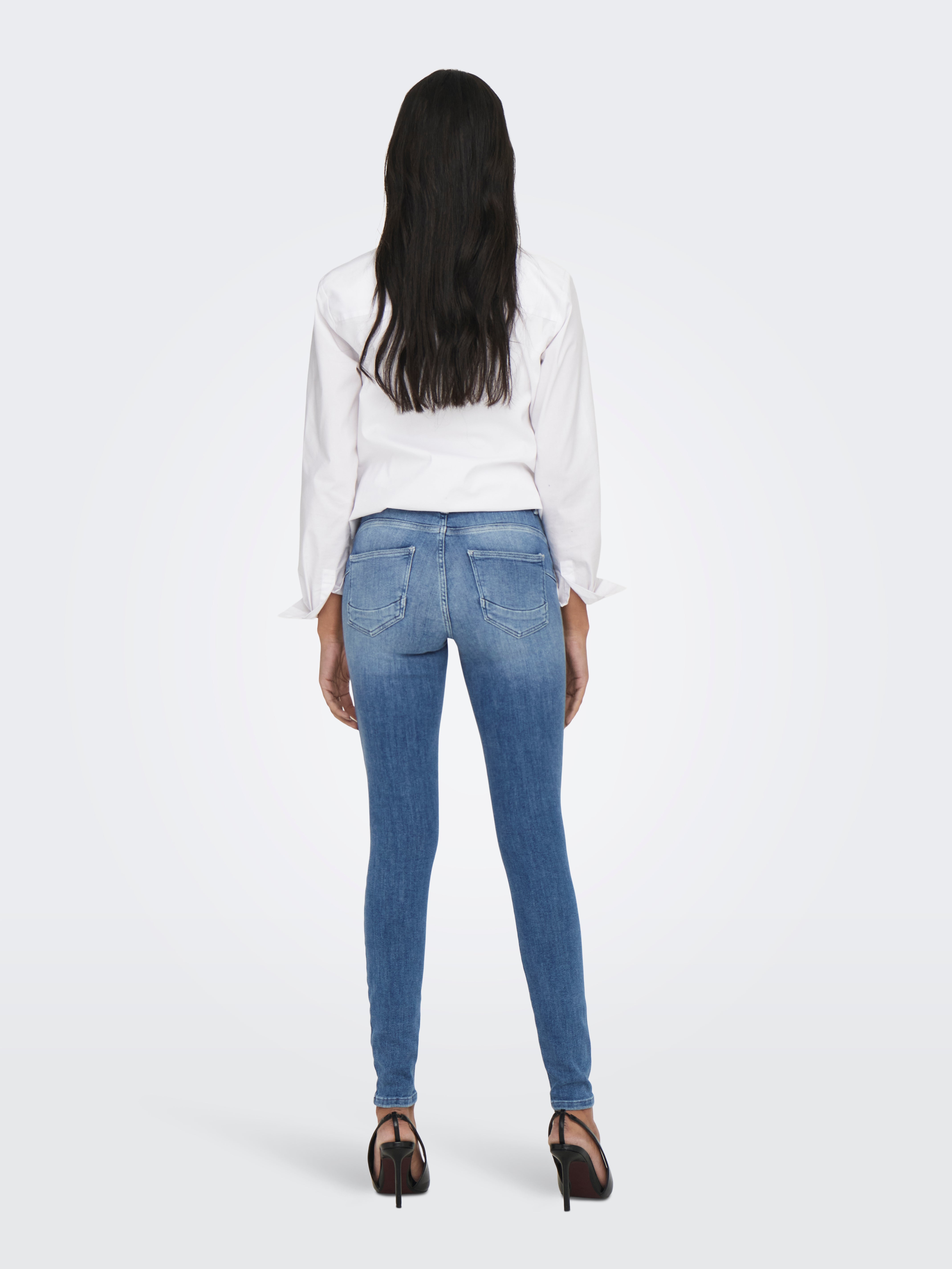ONLPOWER Mittlere Taille Skinny Fit Jeans | Mittelblau | ONLY®