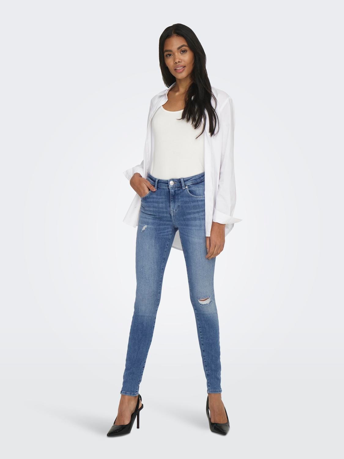 ONLY Jeans Skinny Fit Taille moyenne -Medium Blue Denim - 15230607