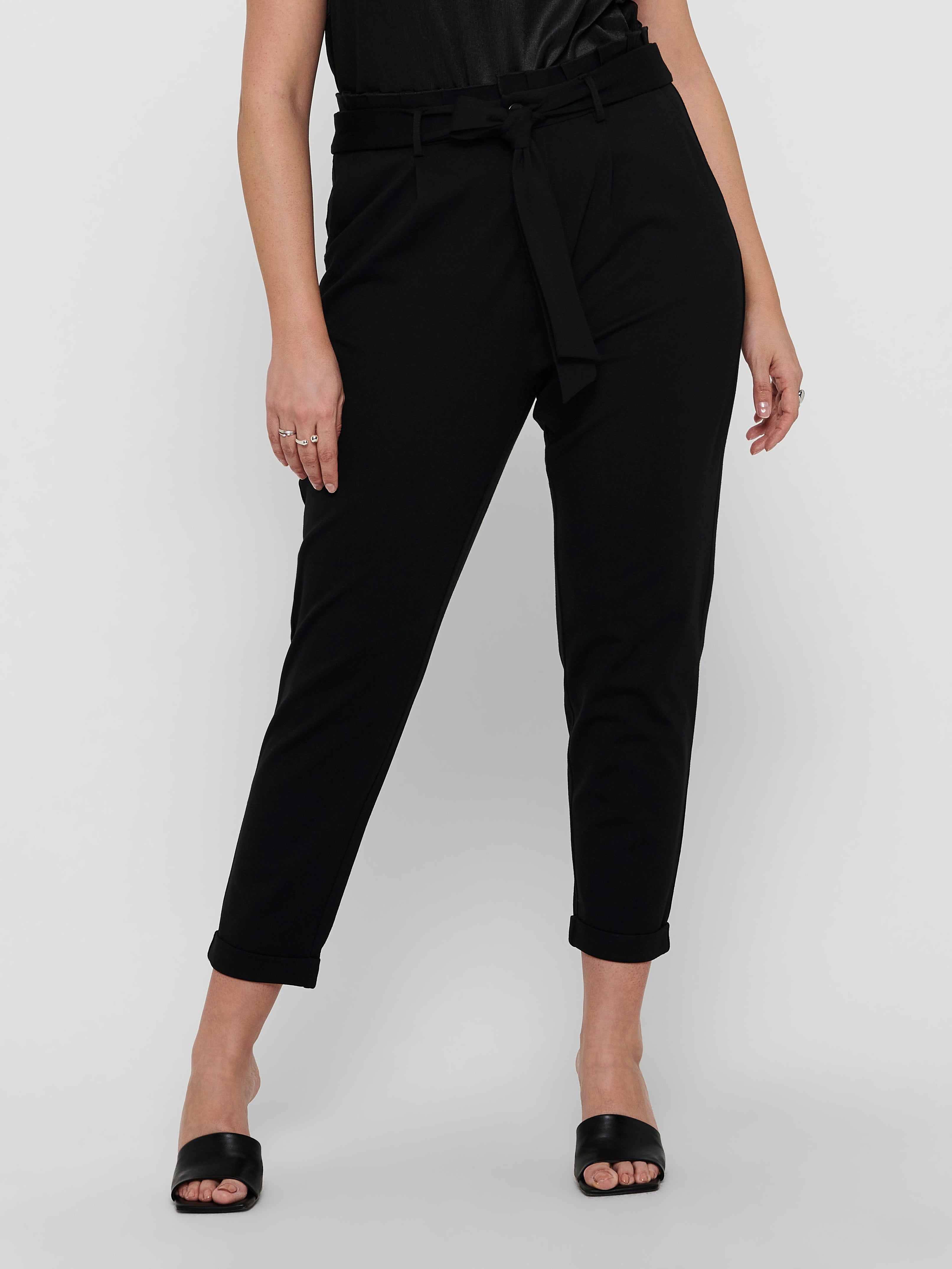black paperbag trousers
