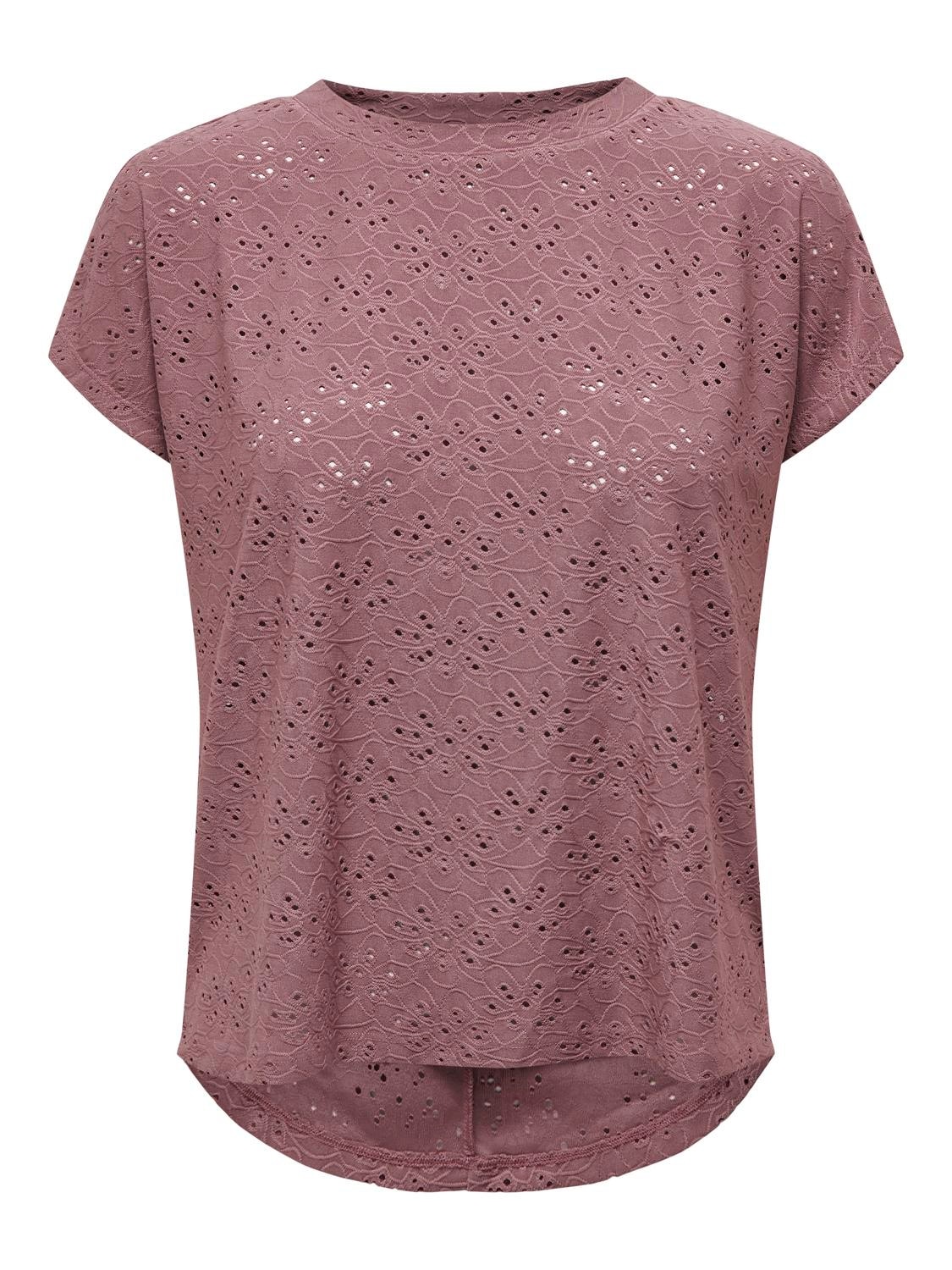ONLY Tops Regular Fit Col rond Poignets repliés -Rose Brown - 15231005