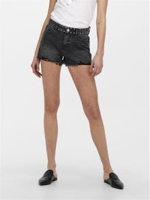 ONLY Regular Fit High waist Shorts -Black Denim - 15231006
