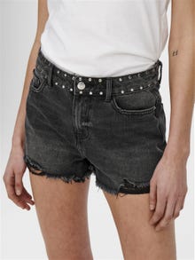 ONLY Normal geschnitten Hohe Taille Shorts -Black Denim - 15231006
