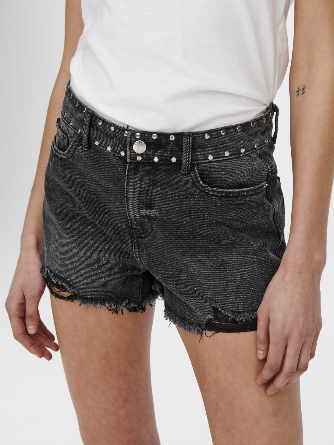 ONLY Regular Fit High waist Shorts -Black Denim - 15231006
