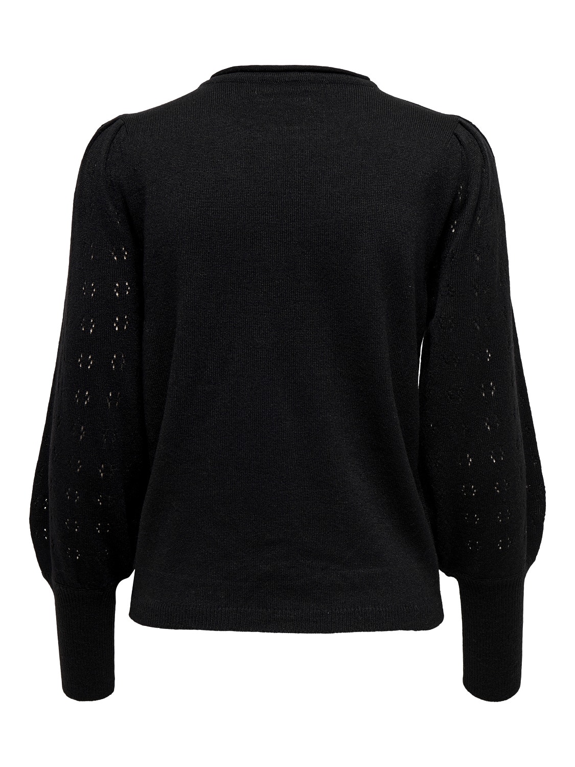 ONLY Enfärgad Stickad tröja -Black - 15231227