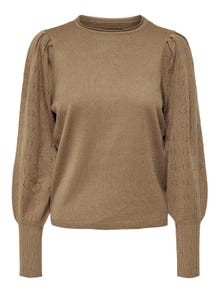 ONLY Pull-overs Col rond Bas hauts Manches volumineuses -Toasted Coconut - 15231227